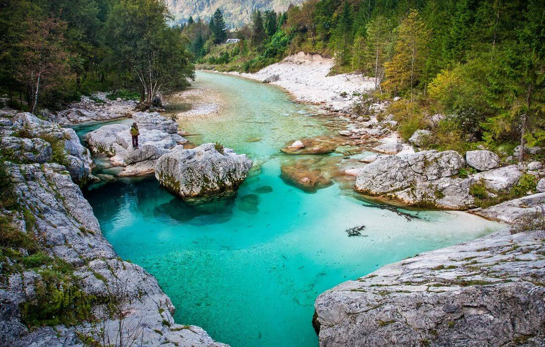 Swimming in the natural pools of blue-green rivers